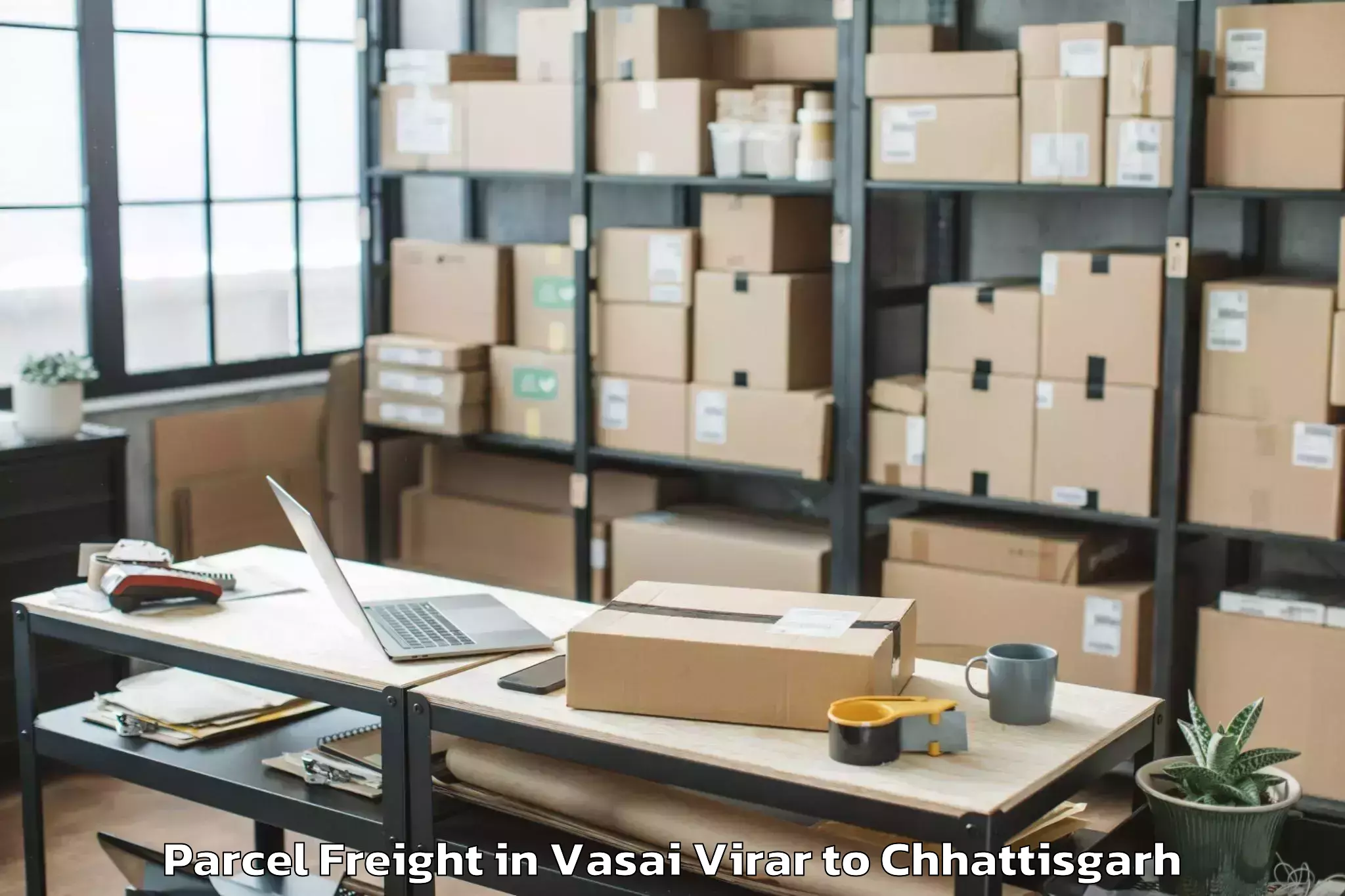 Expert Vasai Virar to Abhilashi University Raipur Parcel Freight